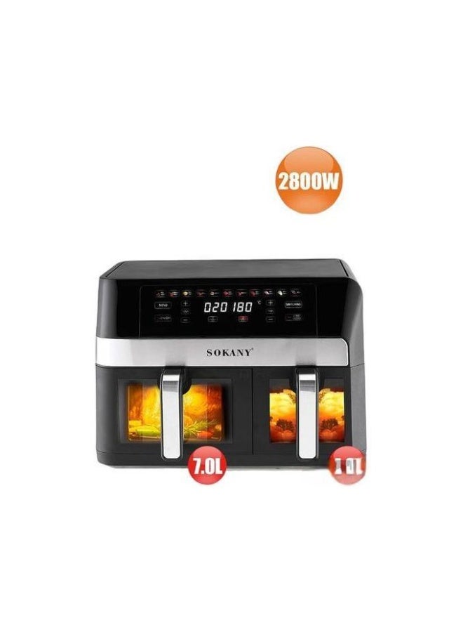 Sokany 7L+4L 2-Door Deep Fryer 2800W SK-10034 - Image 4